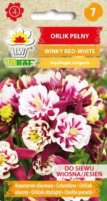 Orlik ogrodowy pełny Winky Red White nasiona 0,1g